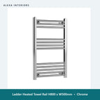 Ladder Heated Towel Rail H800 x W500mm in Chrome