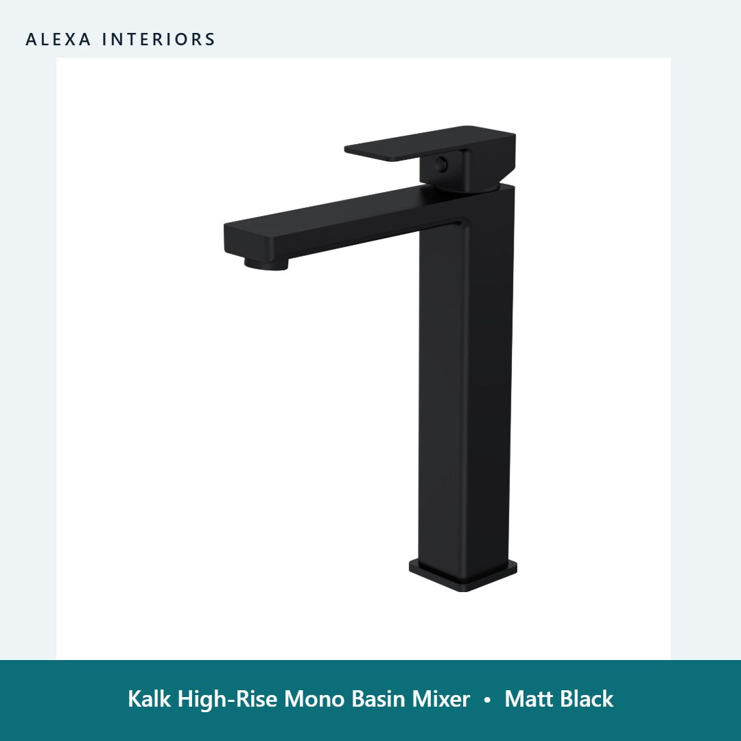 Kalk High-Rise Mono Basin Mixer in Matt Black