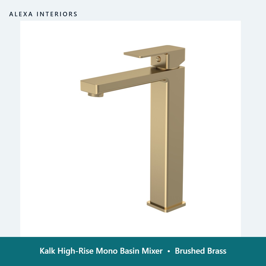 Kalk High-Rise Mono Basin Mixer in Brushed Brass