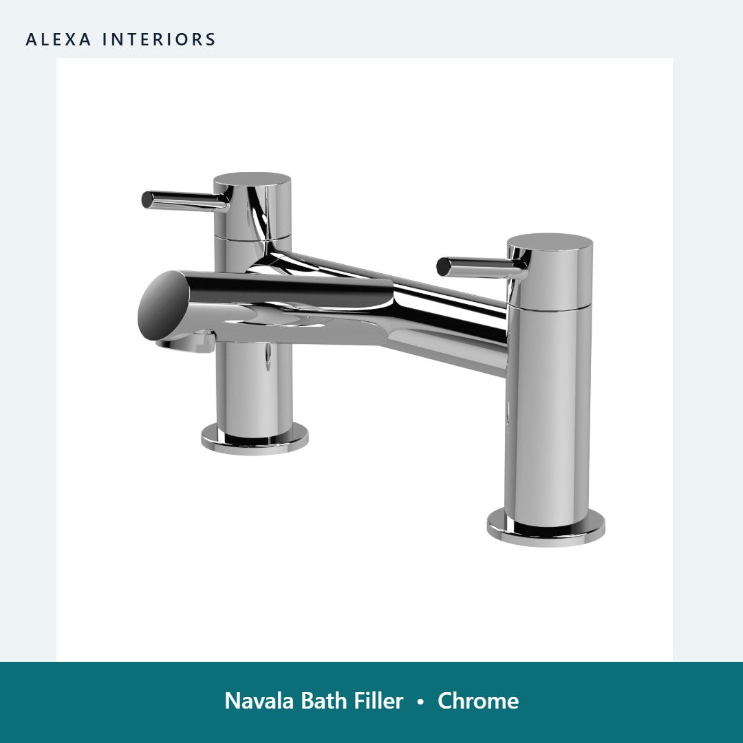 Navala Bath Filler in Chrome