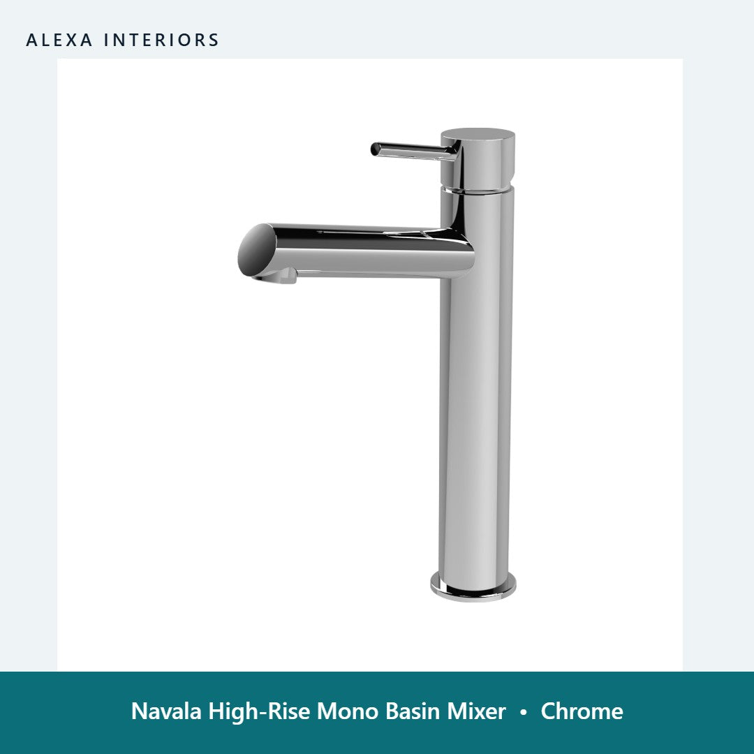 Navala High-Rise Mono Basin Mixer in Chrome