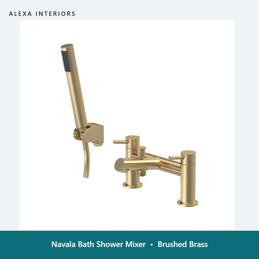 Navala Bath Shower Mixer in Brushed Brass