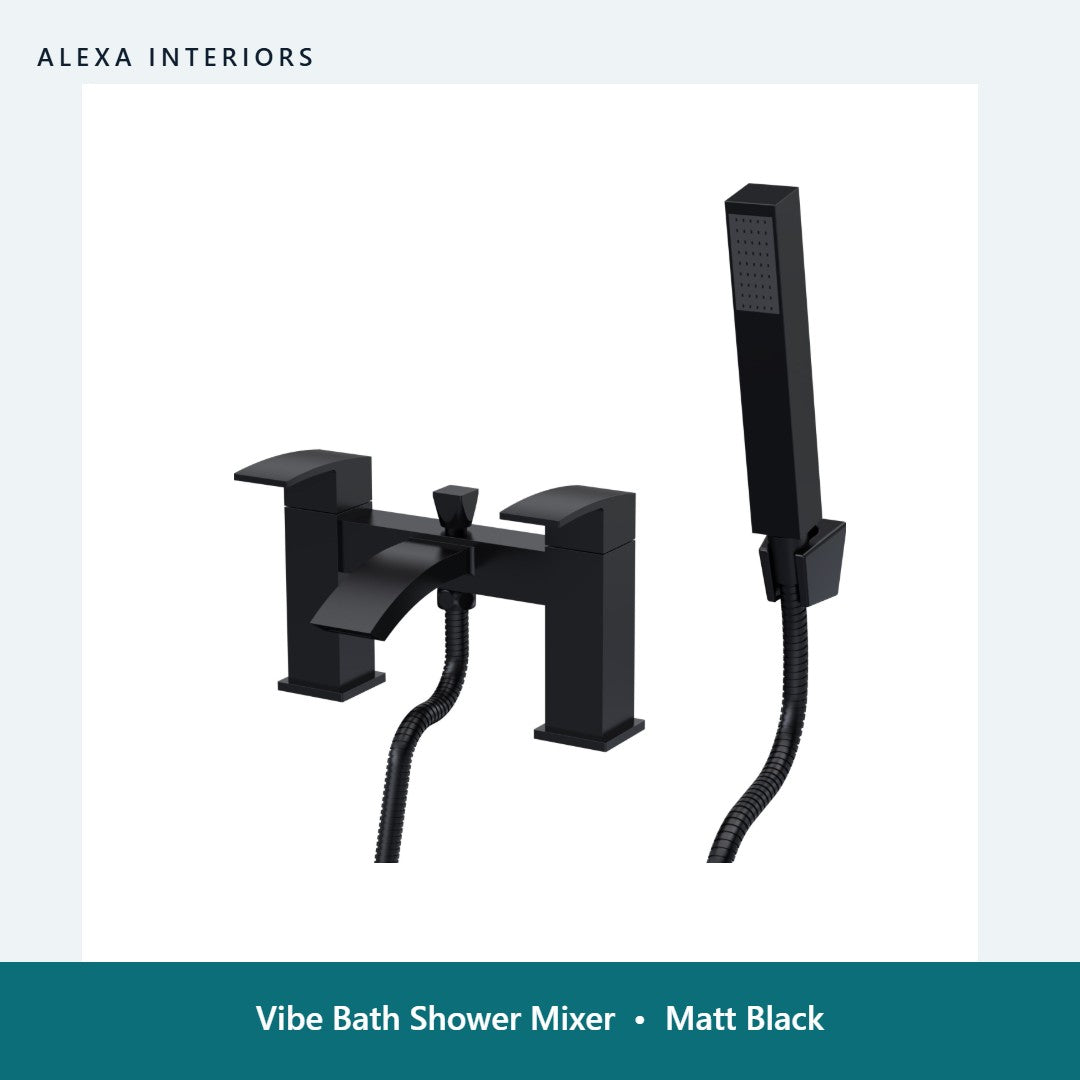 Vibe Bath Shower Mixer in Matt Black