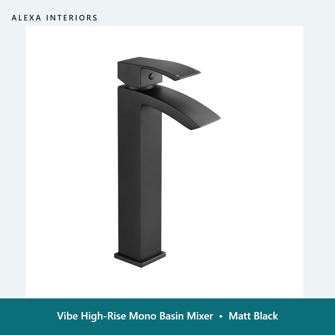 Vibe High-Rise Mono Basin Mixer in Matt Black