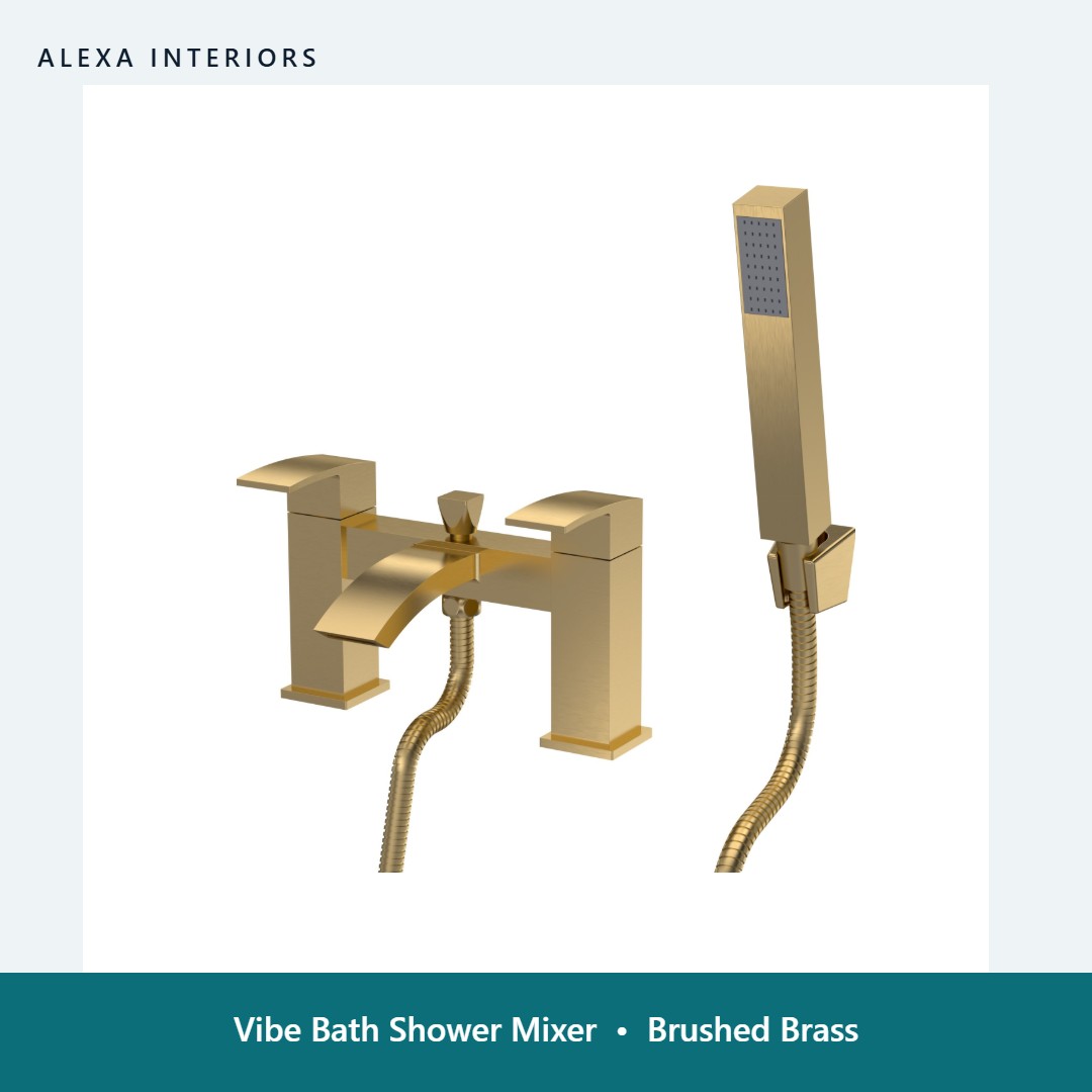 Vibe Bath Shower Mixer in Brushed Brass