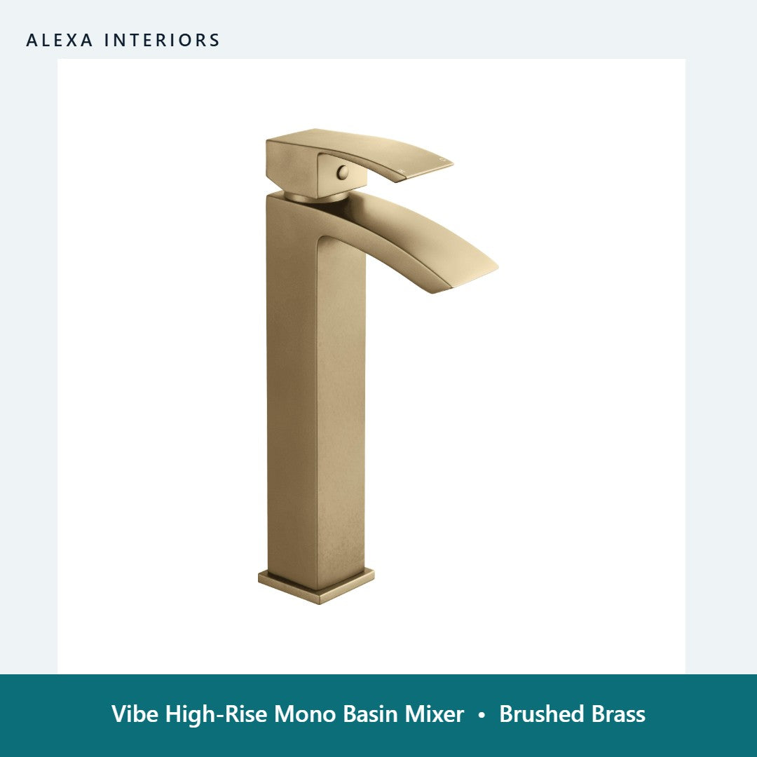 Vibe High-Rise Mono Basin Mixer in Brushed Brass