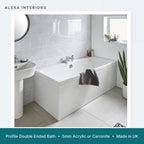 Alexa Profile Double Ended Bath - 5mm Acrylic or Carronite - Made in UK
