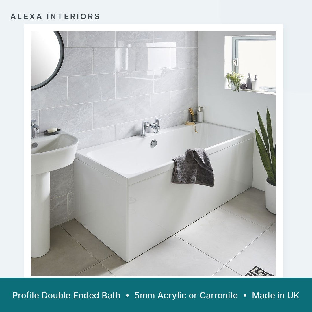 Alexa Profile Double Ended Bath - 5mm Acrylic or Carronite - Made in UK