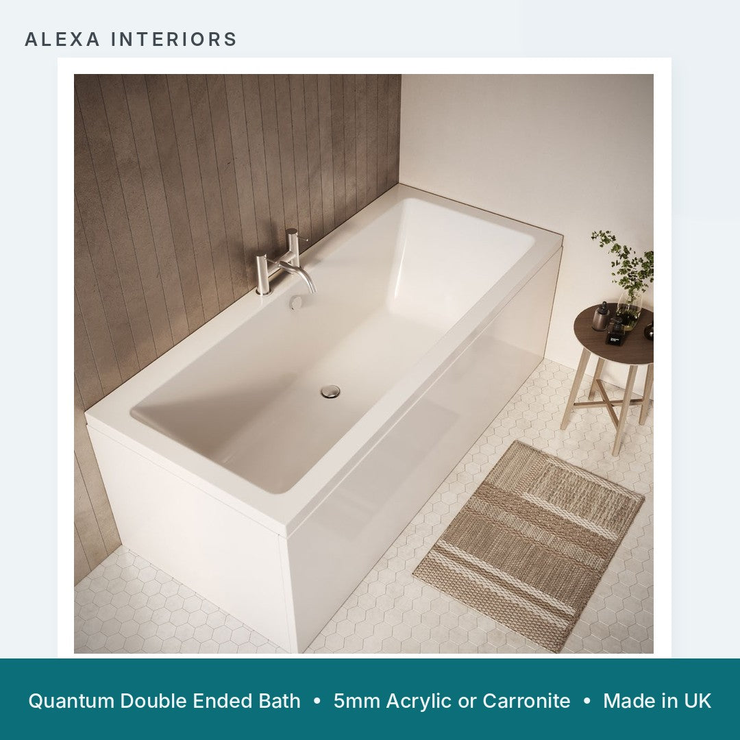 Alexa Quantum Double Ended Bath - 5mm Acrylic or Carronite - Made in UK