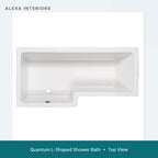 Alexa Quantum L-Shaped Shower Bath - Top View
