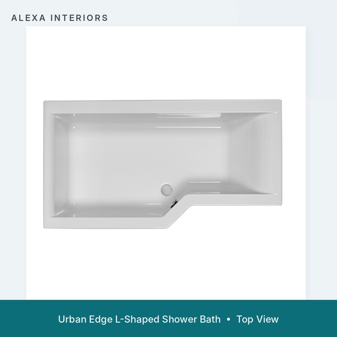 Alexa Urban Edge L-Shaped Shower Bath - Top View