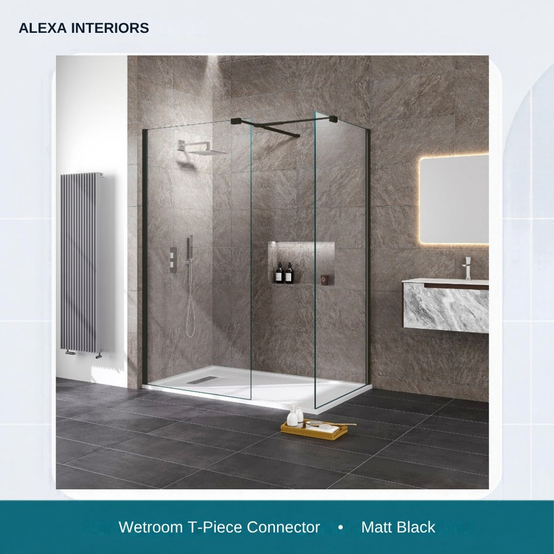 Alexa Wetroom T-Piece Connector - Matt Black