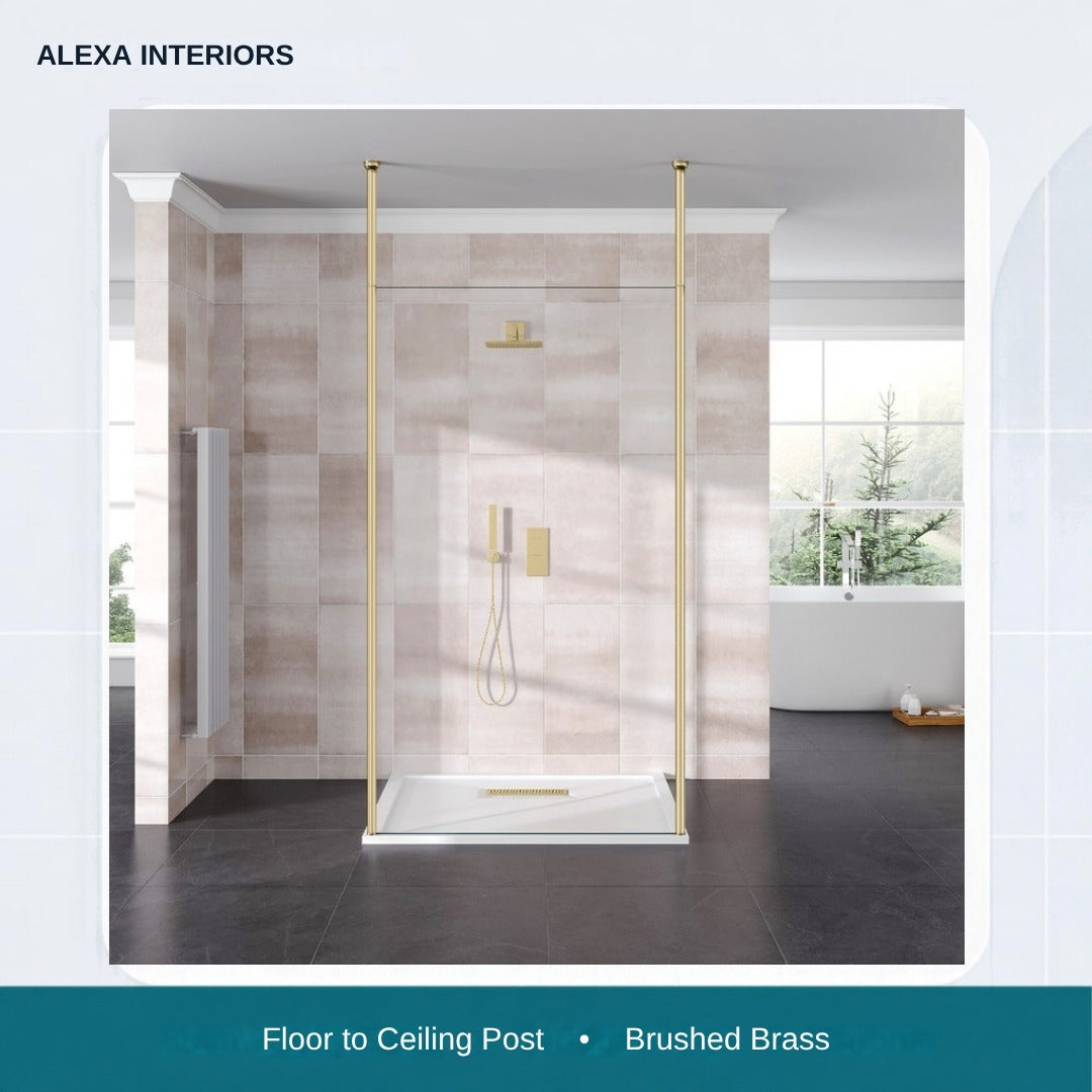 Alexa Floor to Ceiling Post - Brushed Brass