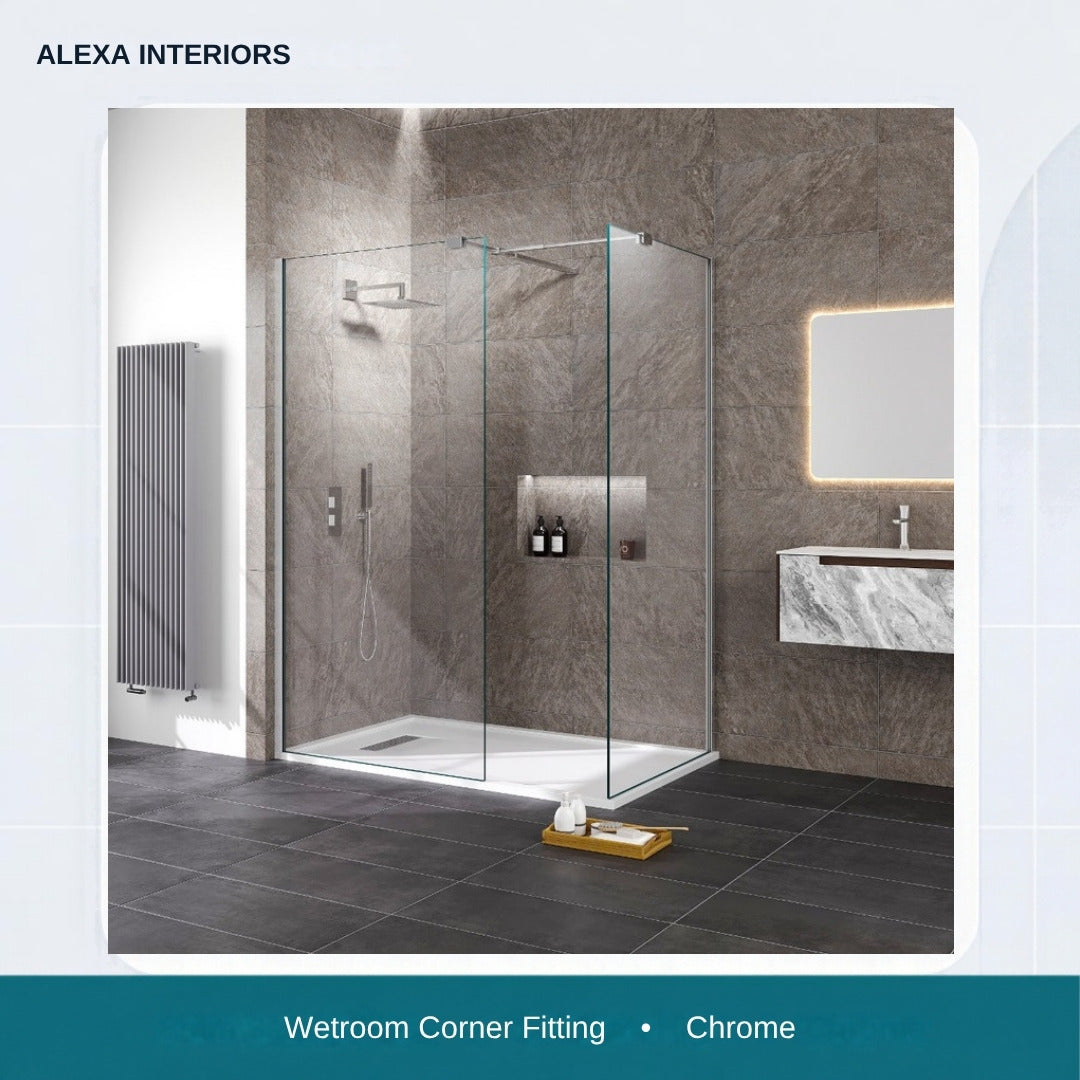 Alexa Wetroom Corner Fitting - Chrome