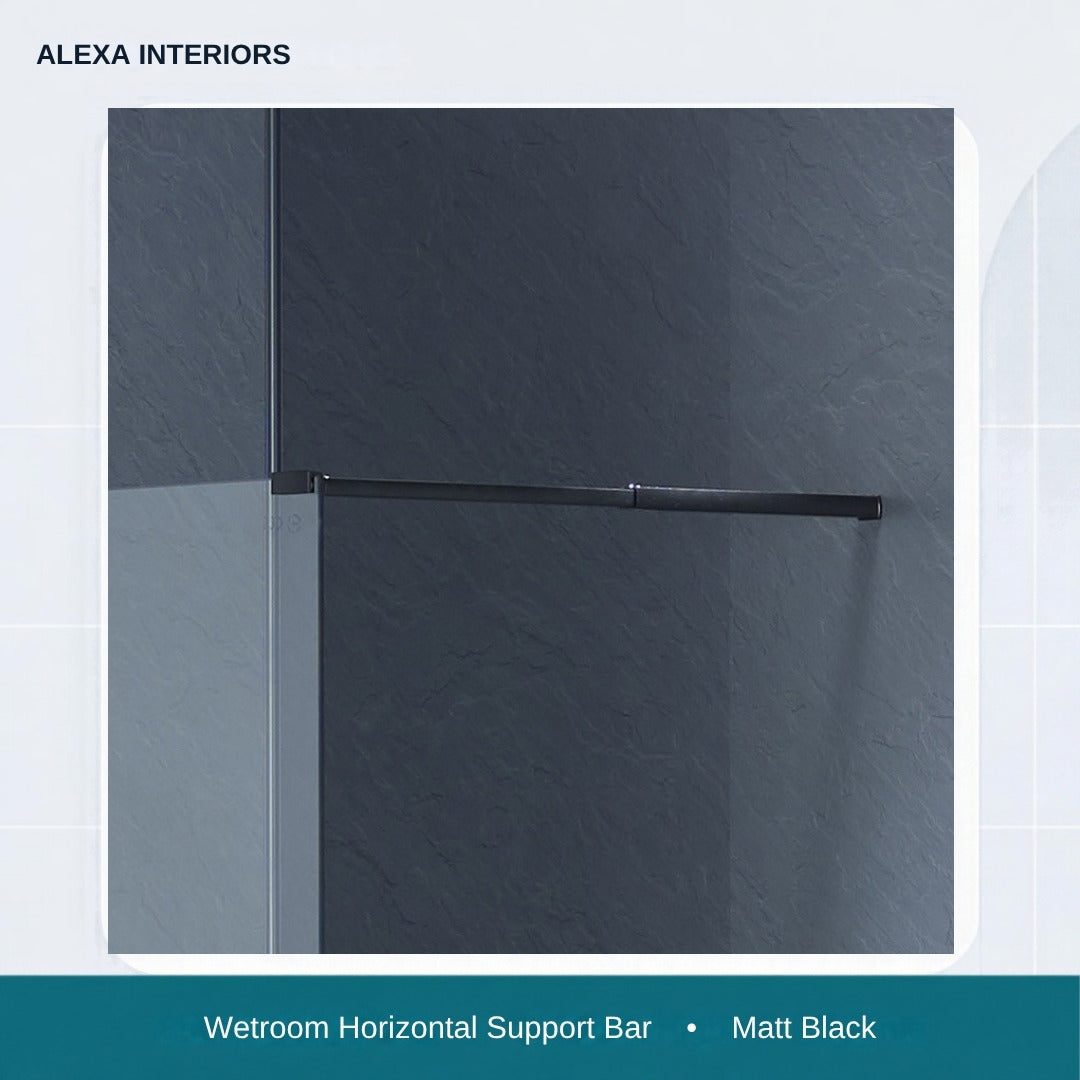Alexa Wetroom Horizontal Support Bar - Matt Black