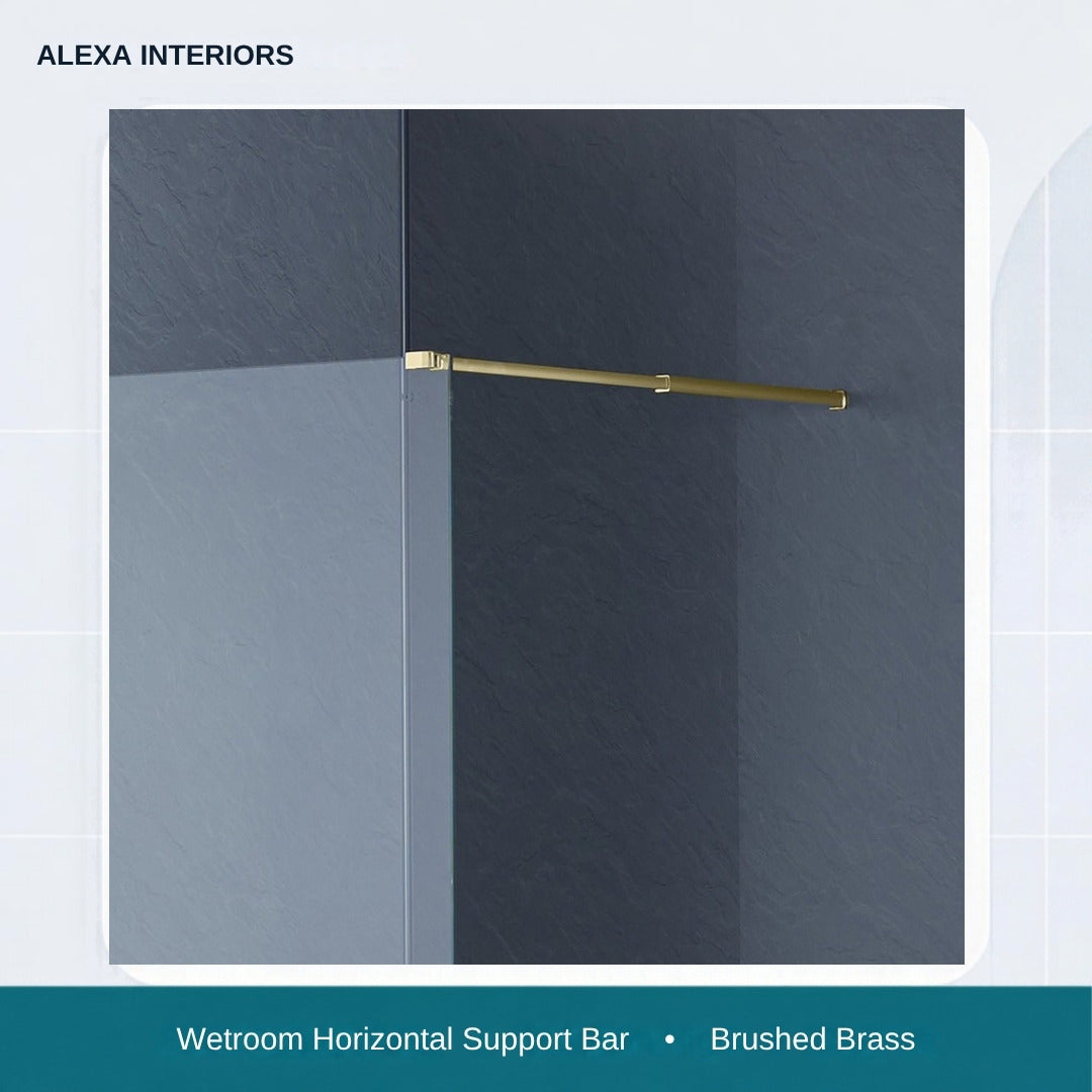 Alexa Wetroom Horizontal Support Bar - Brushed Brass