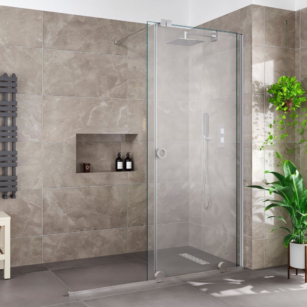 1500 mm x2000 mm x 8 mm Chrome Sliding Wetroom Panels