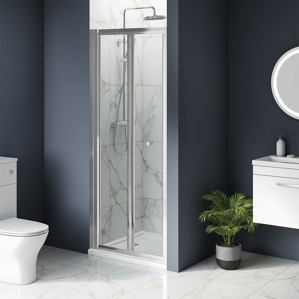 1000mm x 1900mm  x6 mm Alexa Bi-Fold Shower Door Polished Chrome