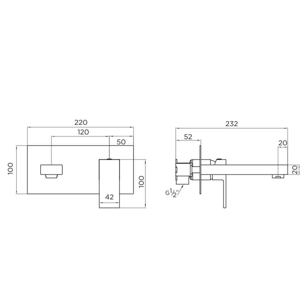 Barbican Wall Mounted Basin Mixer Tap