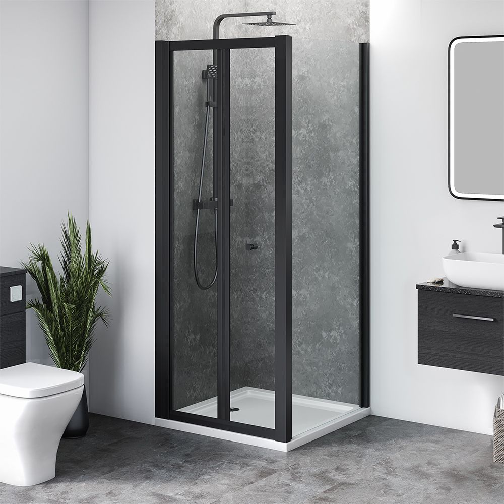 Black Bifold Shower Door 900mm x 1900mm High