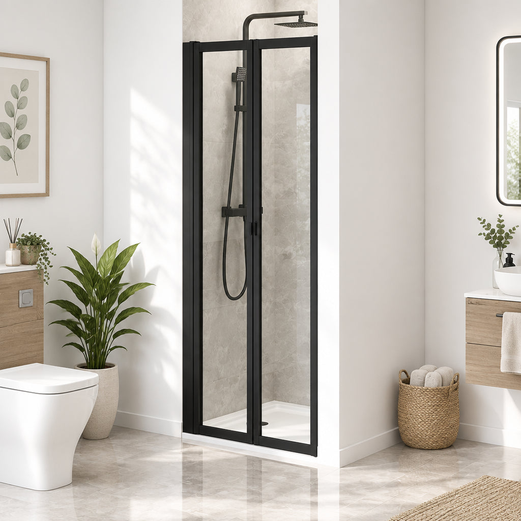 Black Bifold Shower Door 900mm x 1900mm High