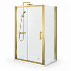 Alexa Brushed Brass 6mm Single Sliding Shower Door 1100mm x 1900mm High