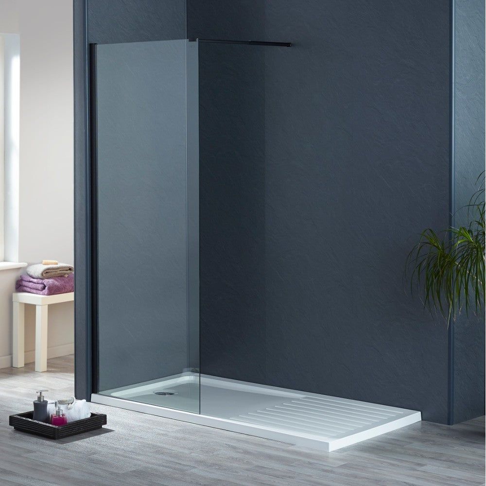 Alexa 10 Black Wetroom Screen Panel 300mm x 2000mm High x10 mm