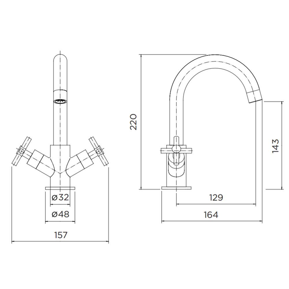 Euston Basin Mixer and Bath Shower Mixer Tap set