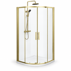 Alexa 6mm Brushed Brass Quadrant Shower Enclosure 900mm x 900mm x 1900mm High