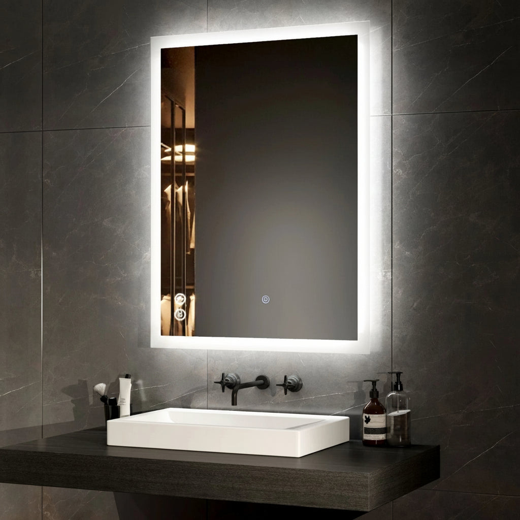 500x700 mm LED Mirror with Bluetooth & Shaver Socket Anti Fog Horizontal /Vertical
