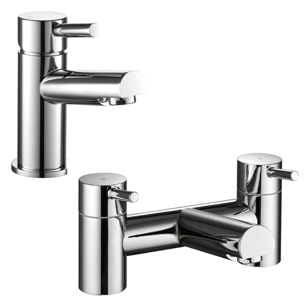 Clapham Chrome Basin Mixer Tap & Bath Tap Set