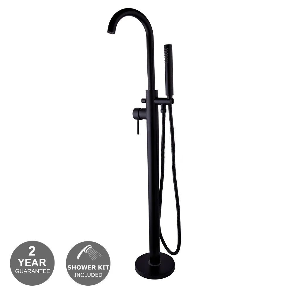 Clapham Black Matt Freestanding Bath Filler