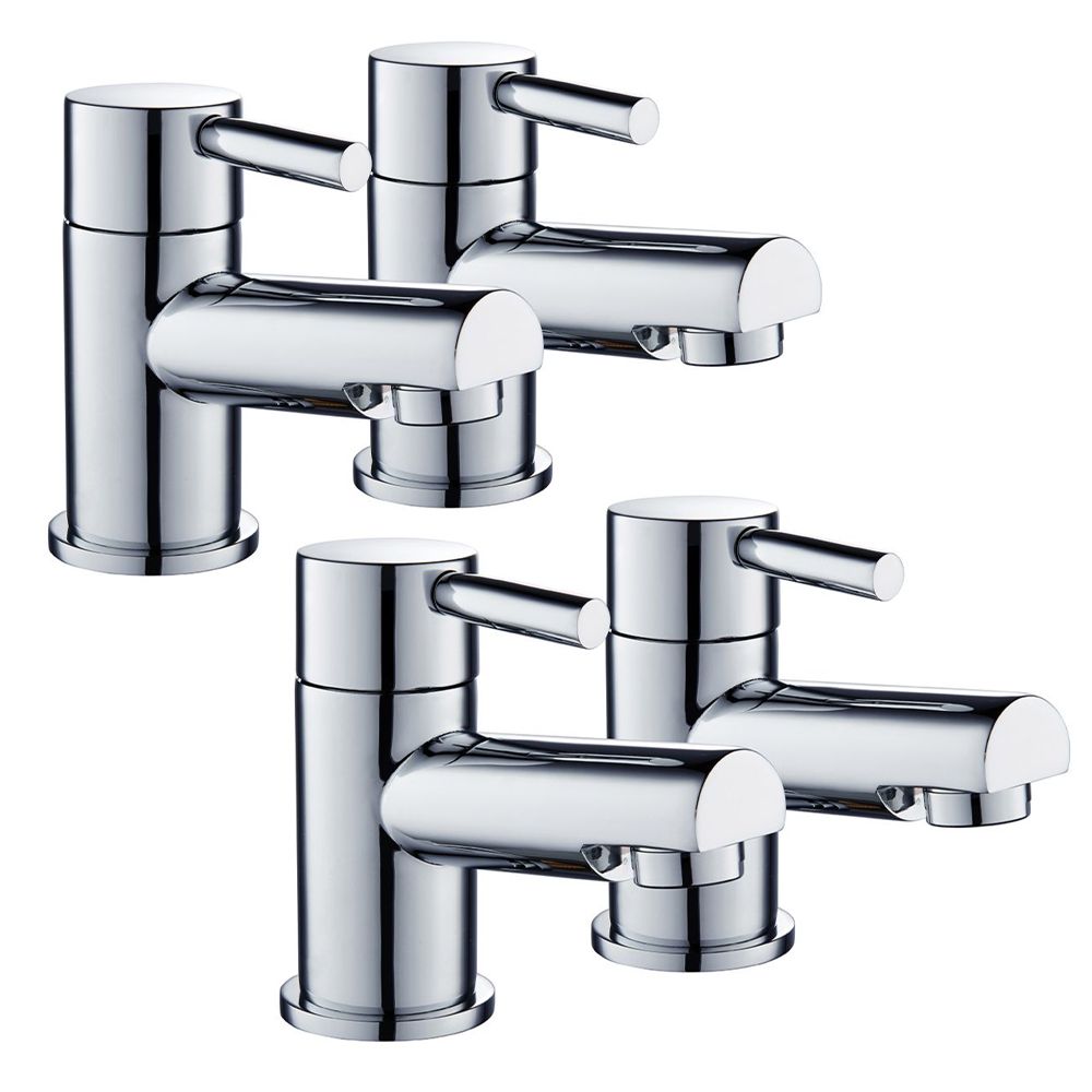 Clacton Chrome Basin & Bath Matching Taps Set
