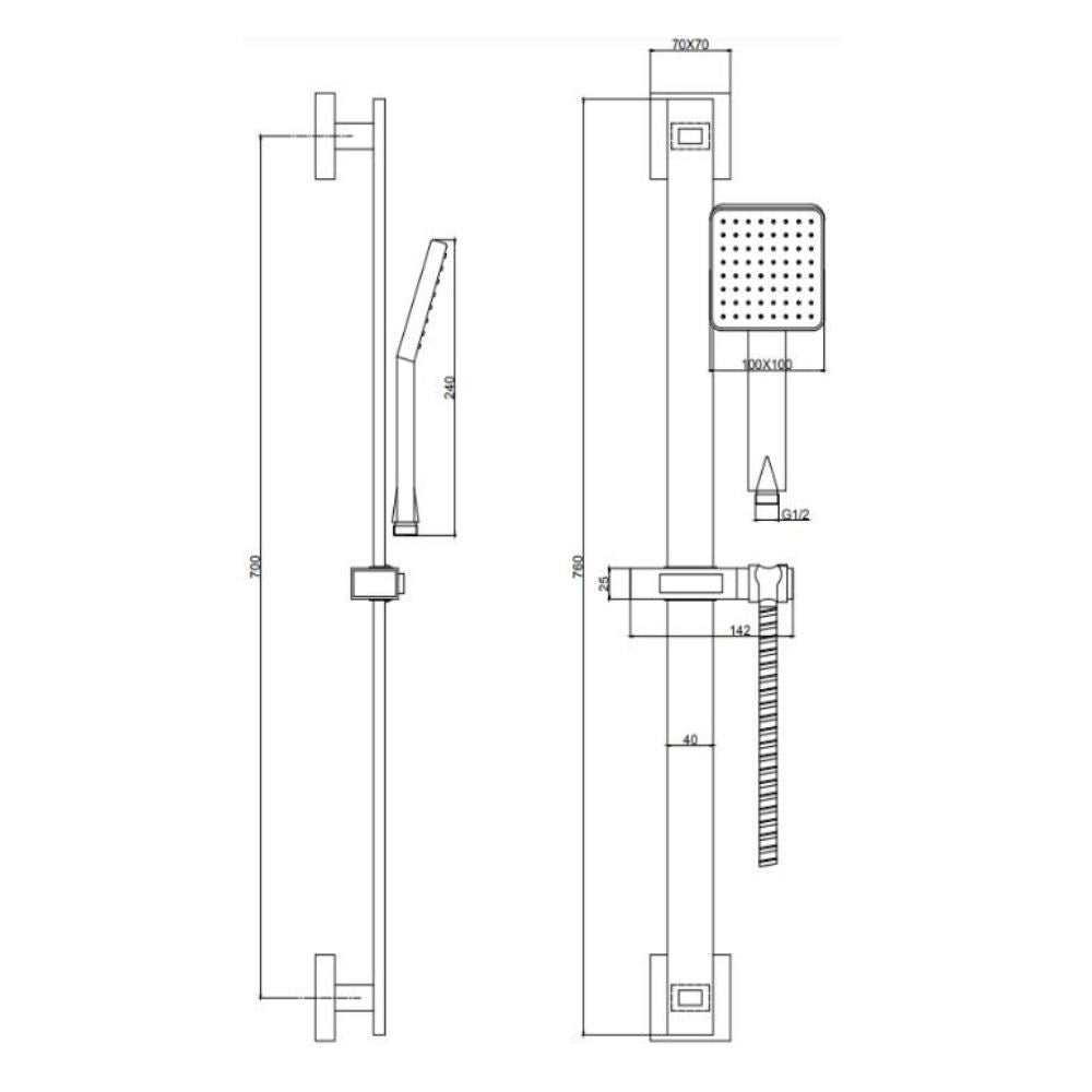 Mayfair Square Slide Rail