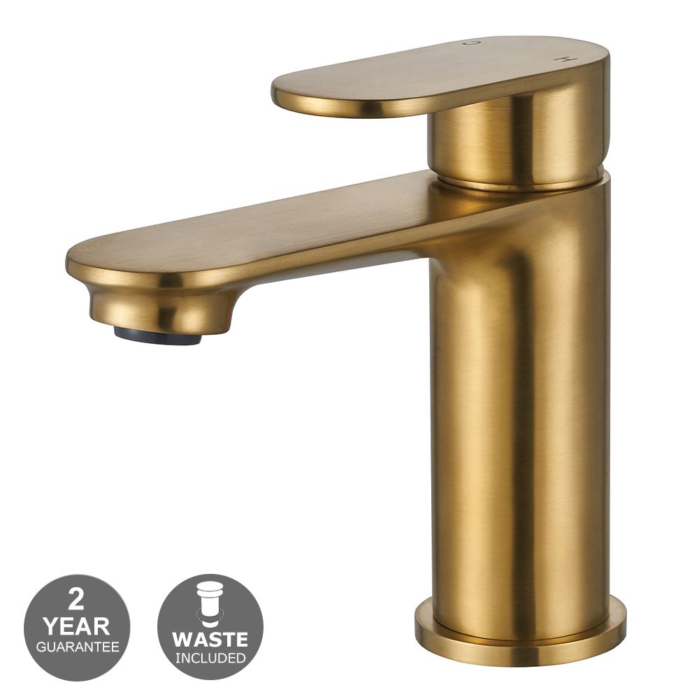 Preston Bath Filler & Basin Mixer Tap Brushed Gold