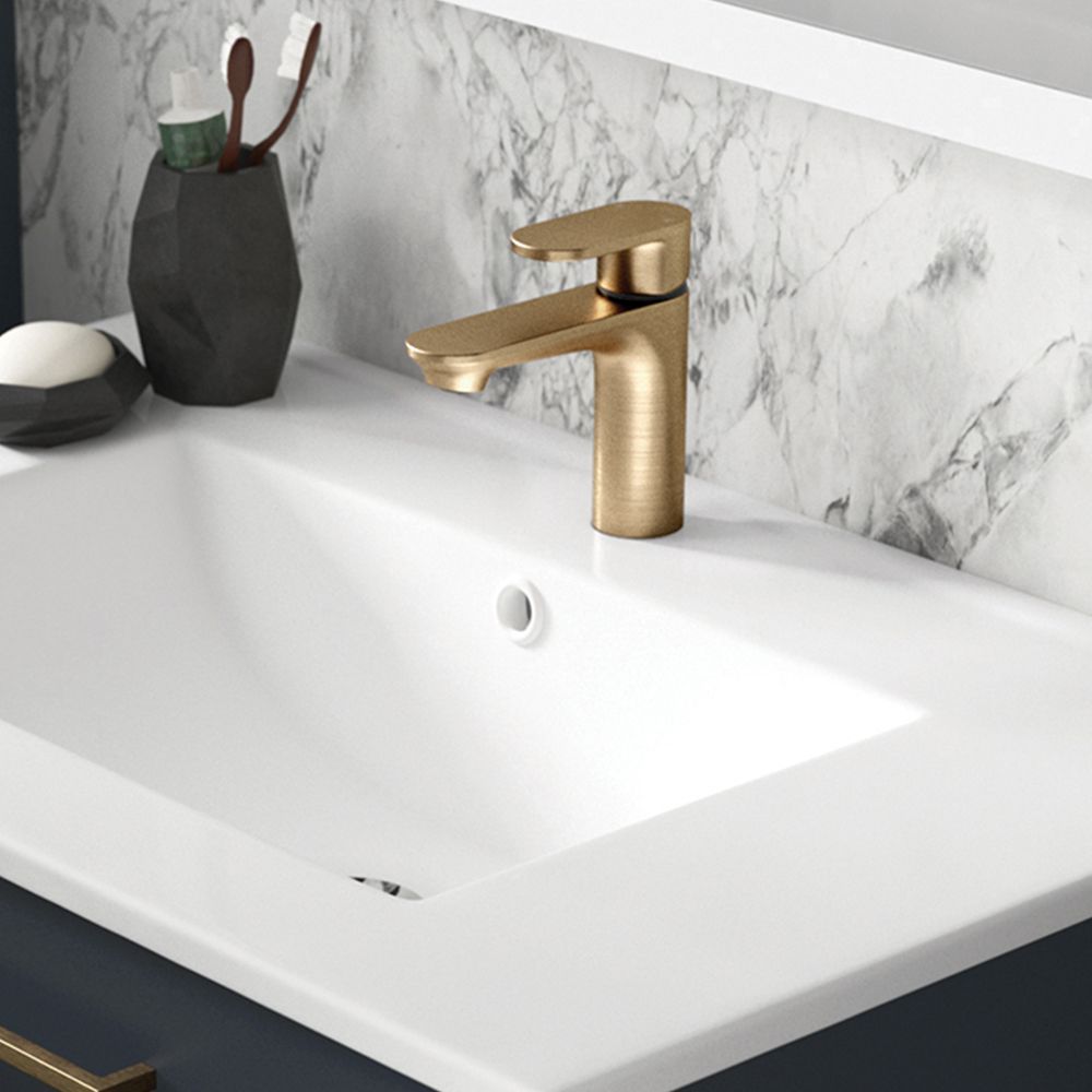 Preston Bath Filler & Basin Mixer Tap Brushed Gold