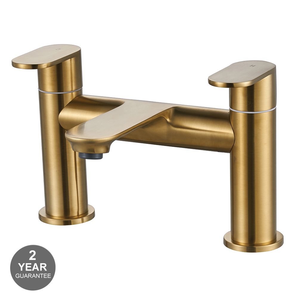 Preston Bath Filler & Basin Mixer Tap Brushed Gold