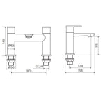 Preston Bath Filler & Basin Mixer Tap Brushed Gold