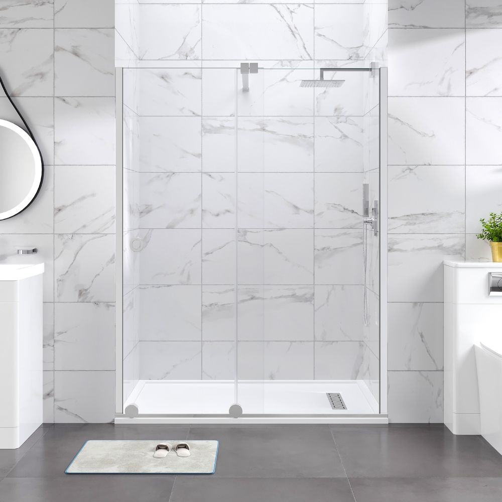 Aqua i Glide 8mm Recessed Wall Profile Kit Chrome - 2000mm High