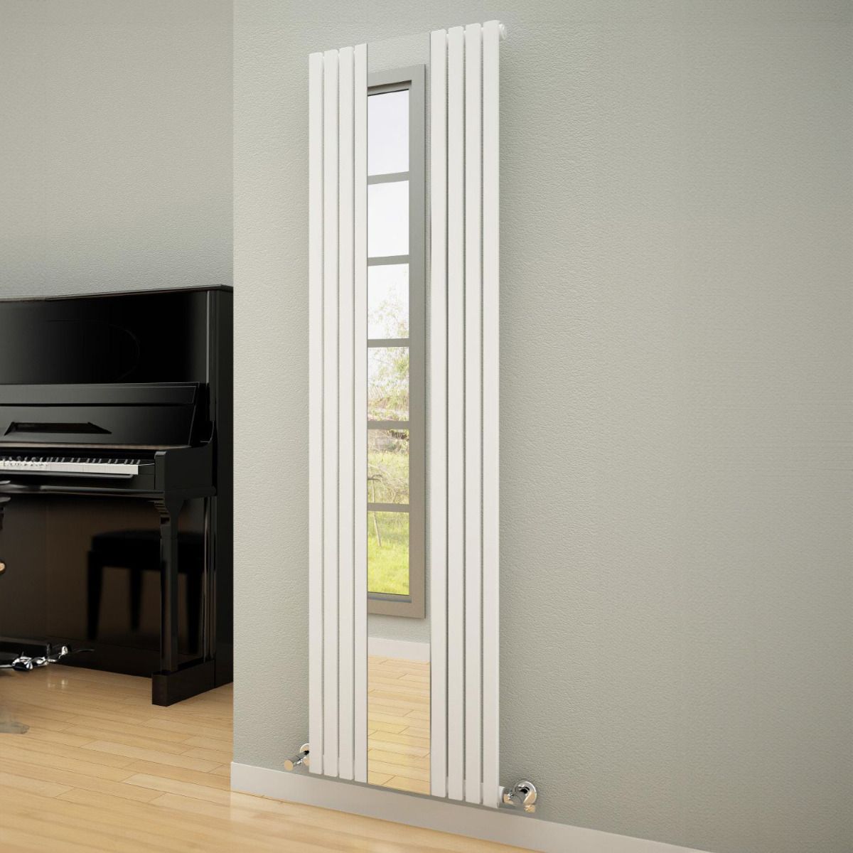 1800 mm Heated Towel Rail Radiator Tall Mirrored Mild Steel