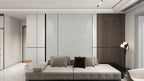 SolidStyle Perth pale grey marble effect waterproof wall panel in a living room