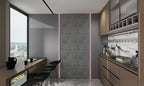 SolidStyle Stone Grey stone effect waterproof wall panel in a kitchen and dining area