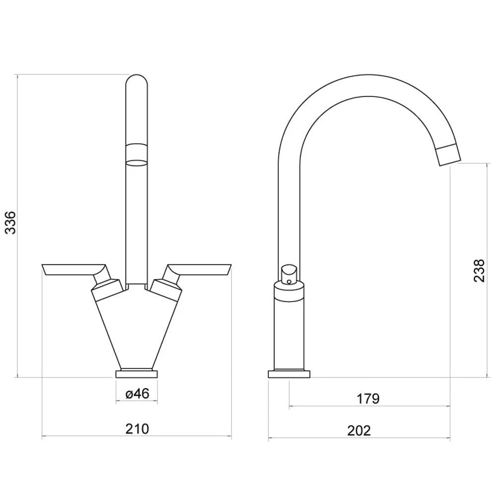 Polished  Chrome  Kitchen Tap Mixer