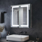630mm Double Door LED Mirror cabinet Shaver Socket Anti Fog Horizontal