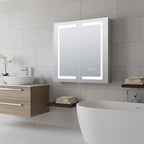 630mm Double Door LED Mirror cabinet Shaver Socket Anti Fog Horizontal