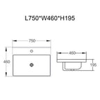 750mm Edge Vanity Basin