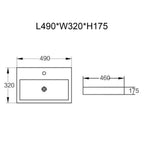 490mm Poly Marble Vanity Basin