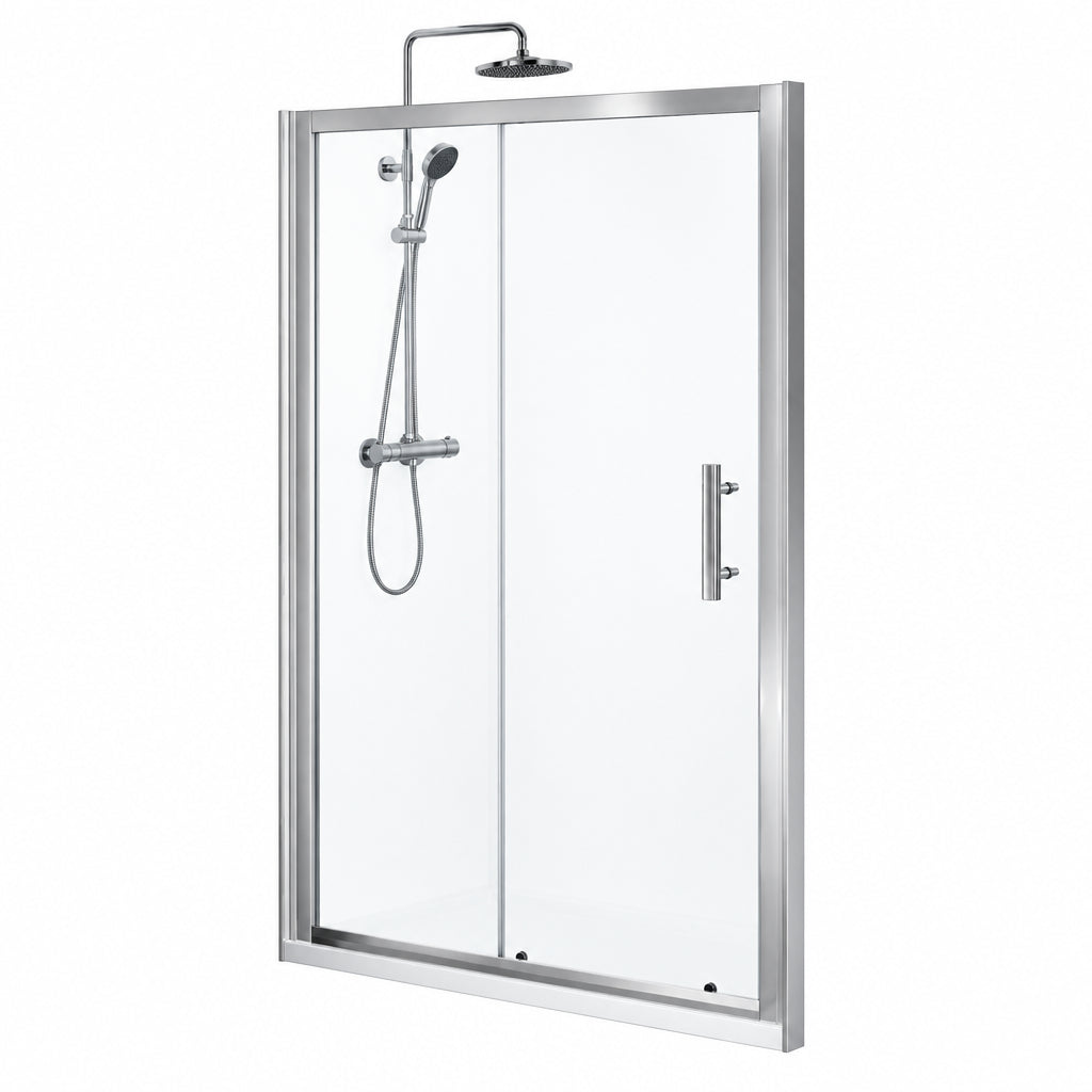 Alexa 6mm Single Sliding Shower Door 1200mm x 1800mm Reduced Loft Height