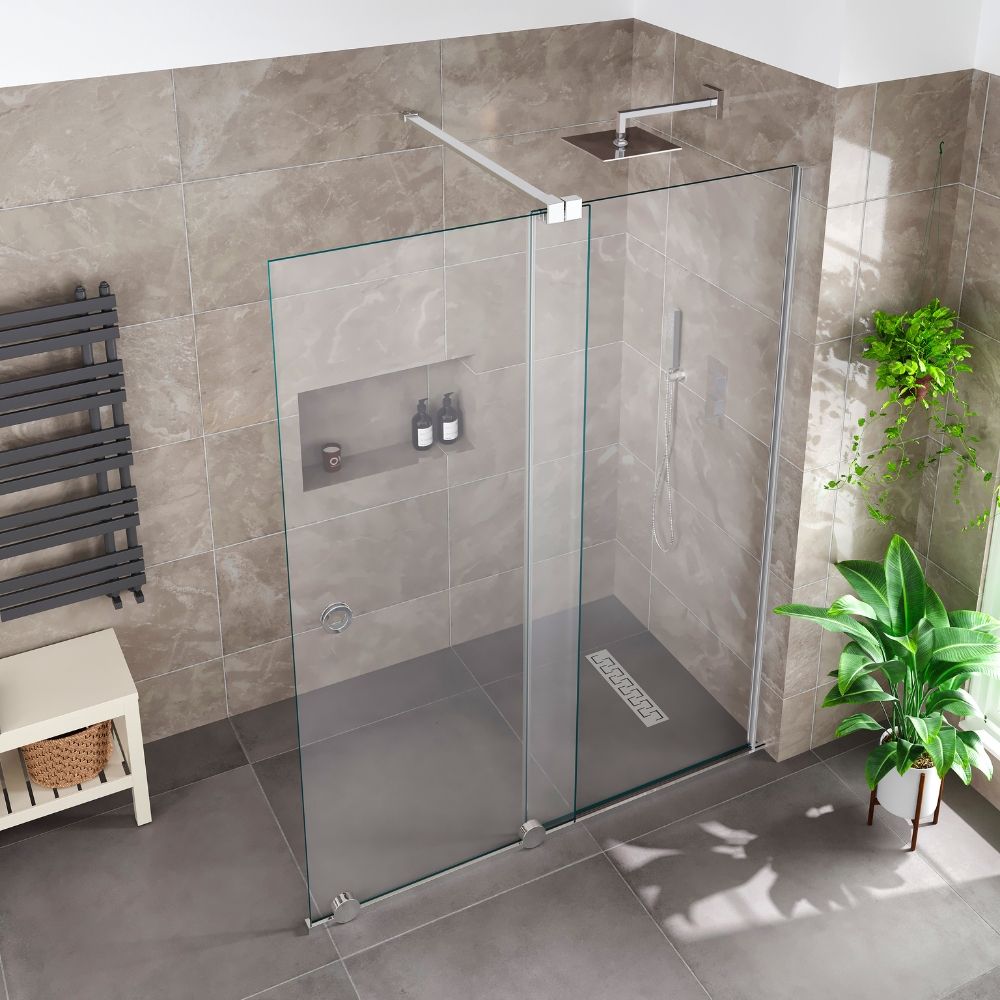 1500 mm x2000 mm x 8 mm Chrome Sliding Wetroom Panels