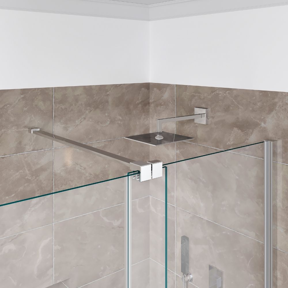 1500 mm x2000 mm x 8 mm Chrome Sliding Wetroom Panels
